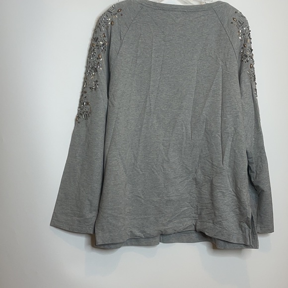 Zenergy by Chicos Gray Top Chico Size 2 L Large 12 - Picture 7 of 7
